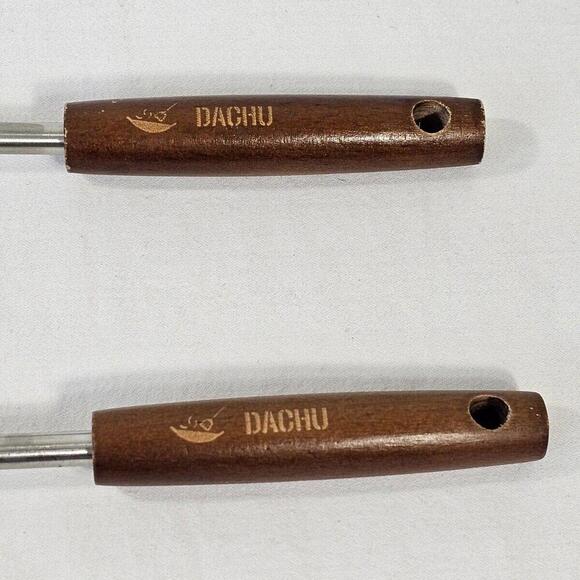 Dachu Spoon Skimmer Laddle Set Wood Handled Stainless Steel - Picture 3 of 8